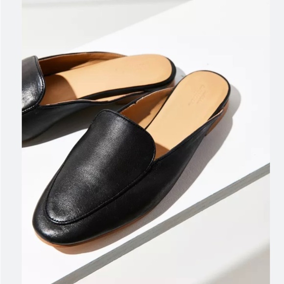 Urban Outfitters Black Driving Loafer Leather Mule Size 36 - Picture 2 of 10